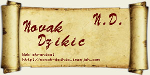 Novak Džikić vizit kartica
